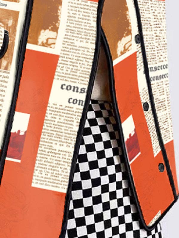 ORANJE Krantendruk Staande Kraag Jas voor groothandel op Faire2