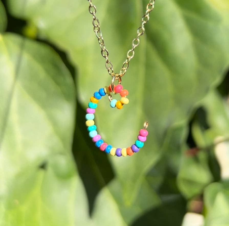 MorninGloria's - Wholesale Pendant/Charm Necklace - Beaded Initial Necklace2