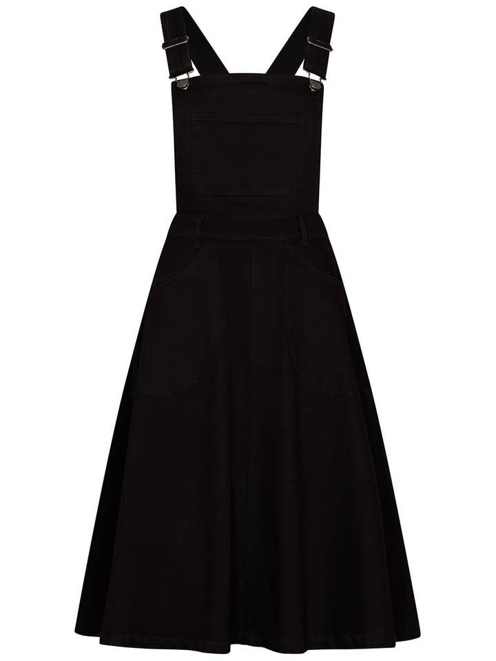 Vestido Pichi Acampanado de Mezclilla Hailey de Succubus Negro para venta al por mayor de Succubus