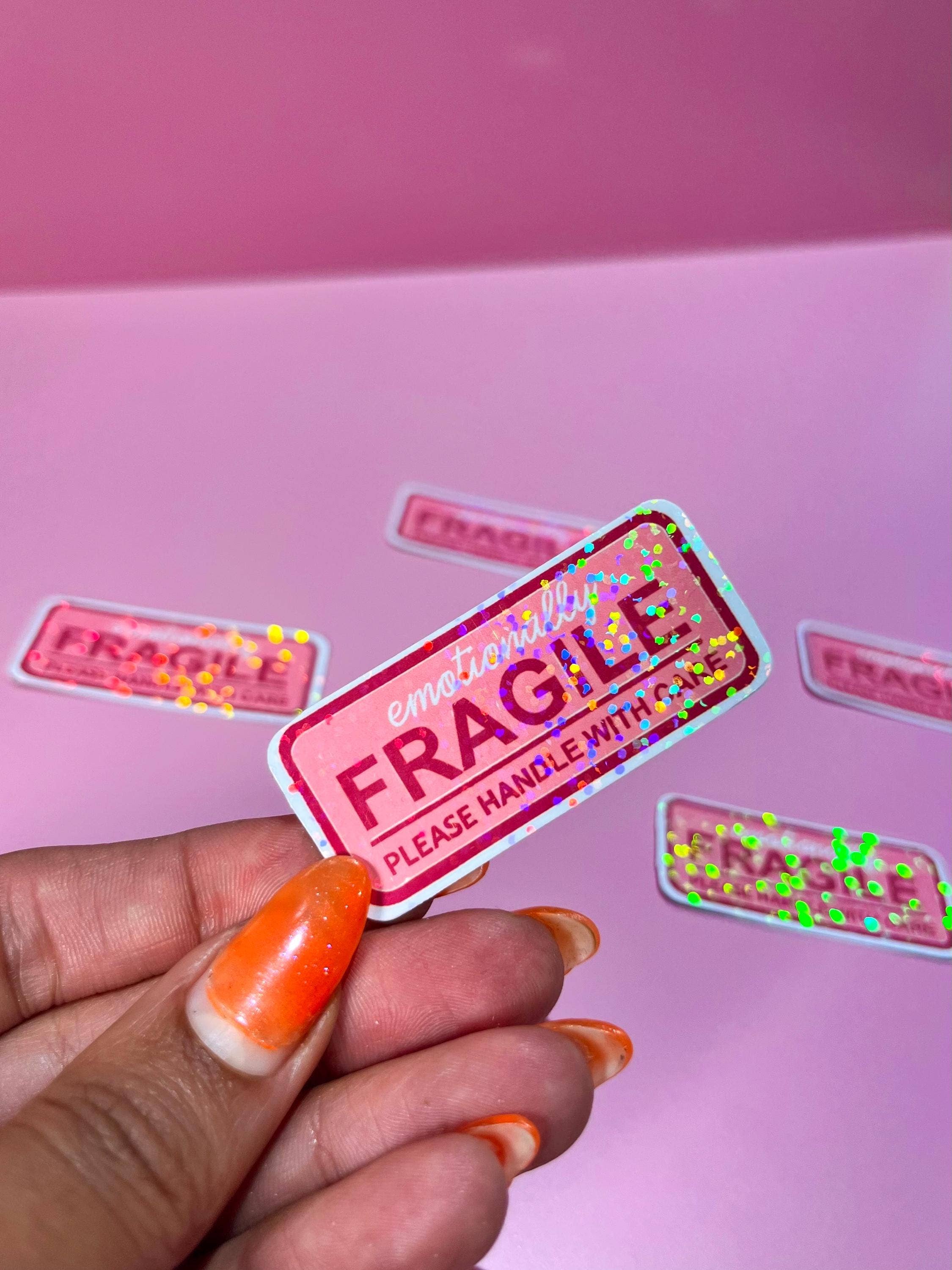 by Rosybum - Wholesale Sticker - Emotionally Fragile Holographic Vinyl Art Sticker1