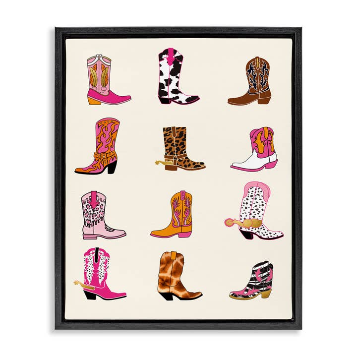Stupell Industries - Wholesale Wall Sign - Bright Cowboy Boots & Spurs - Framed Wall Art22