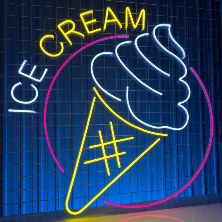 Ice Cream Neon Sign, Ice Cream Store Decor Signboard for wholesale by Glow Neon