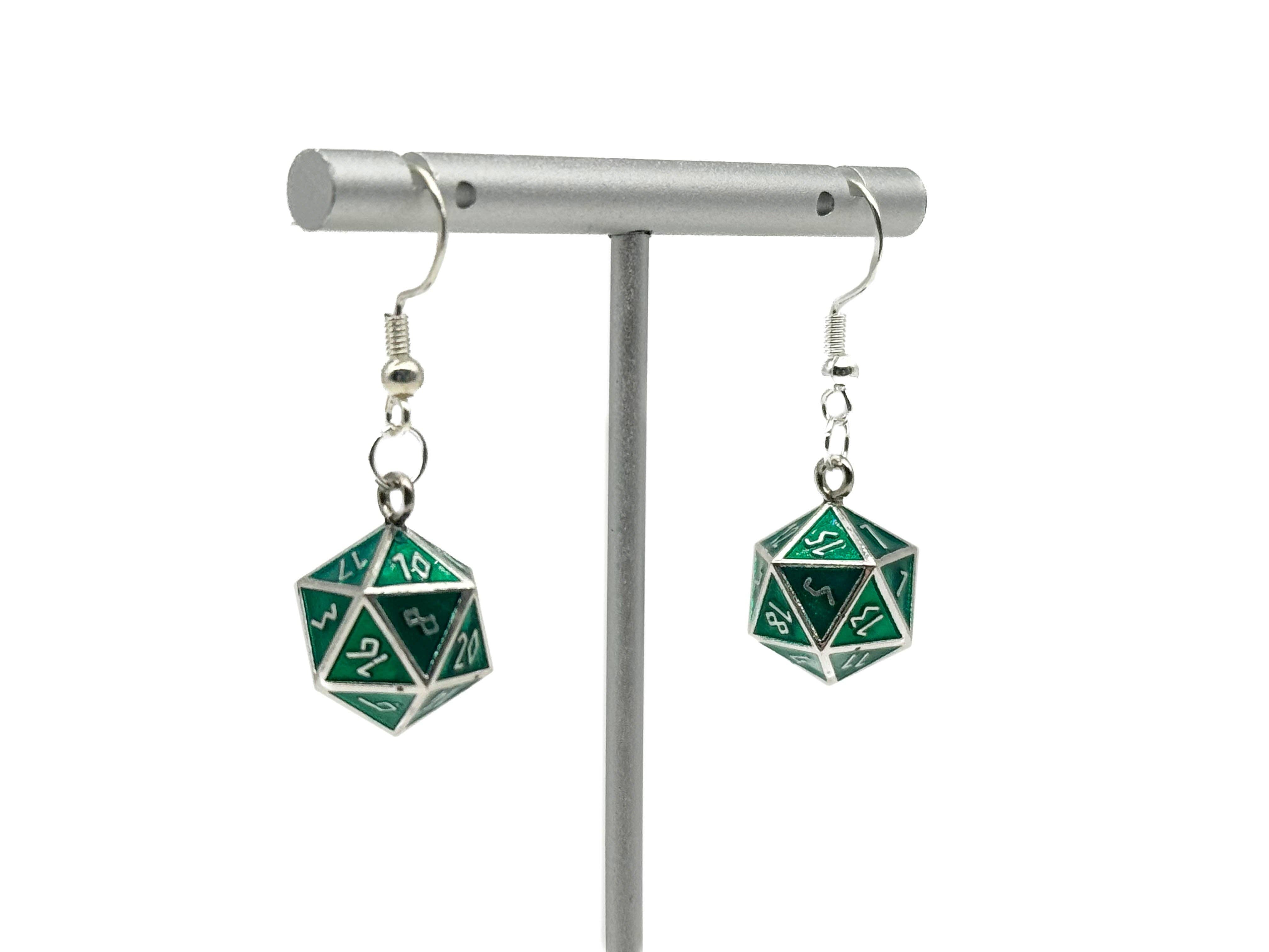 Norse Foundry - Wholesale Dangle Earrings - Loki - Ioun Stone D20 Dice Earrings by Norse Foundry0