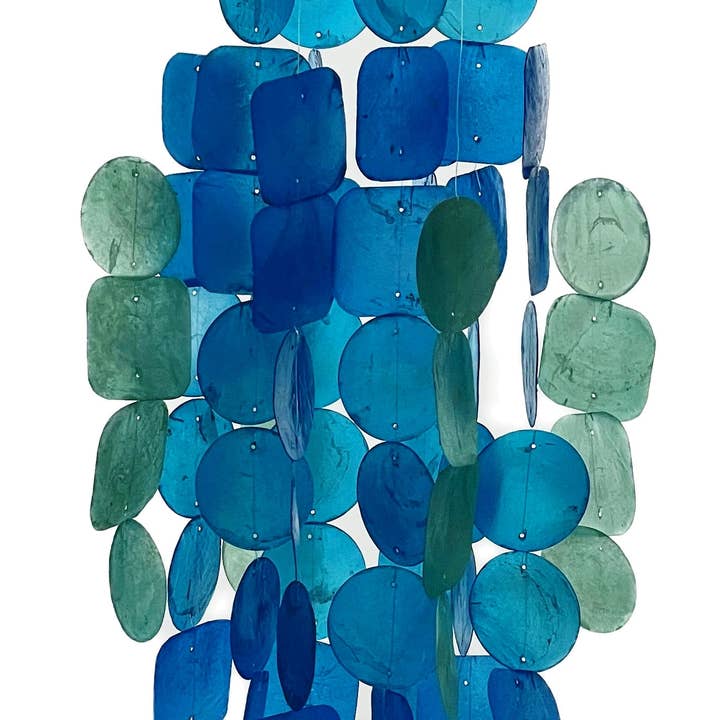 Jafsons International - Wholesale Wind Chime - Capiz Shell Wind Chimes - Blue Turquoise0