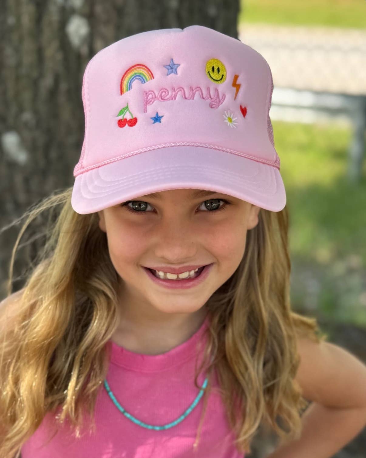 Sundrop - Wholesale Kids Hat - Kids - Personalized Kids Charm Pink Trucker Hat (Mama & Mini Match)8