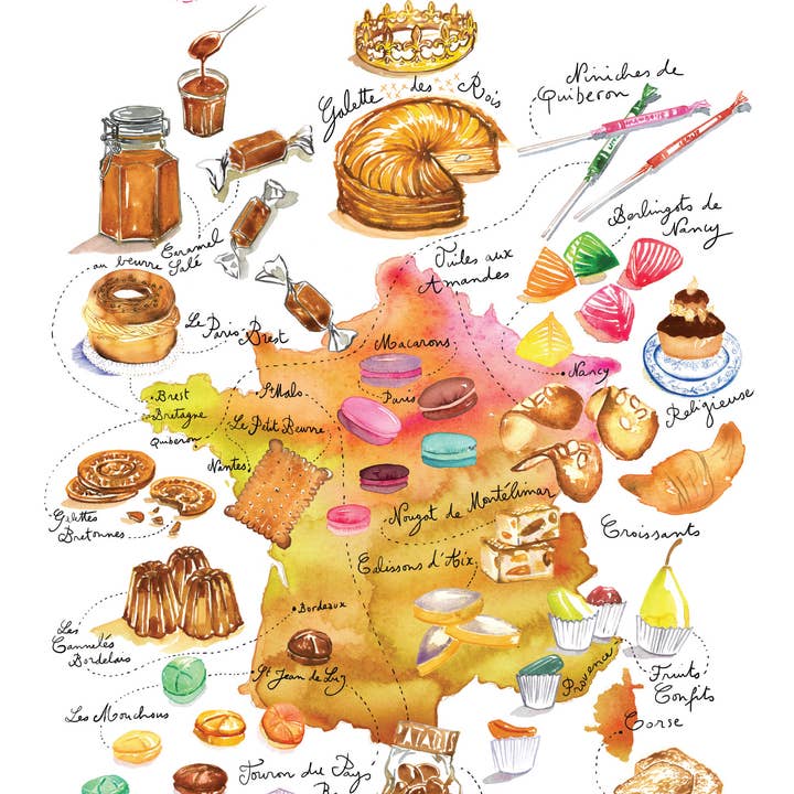 Douceurs de France Linge a vaisselle//Französische Desserts für den Großhandel von Maison Lorrain