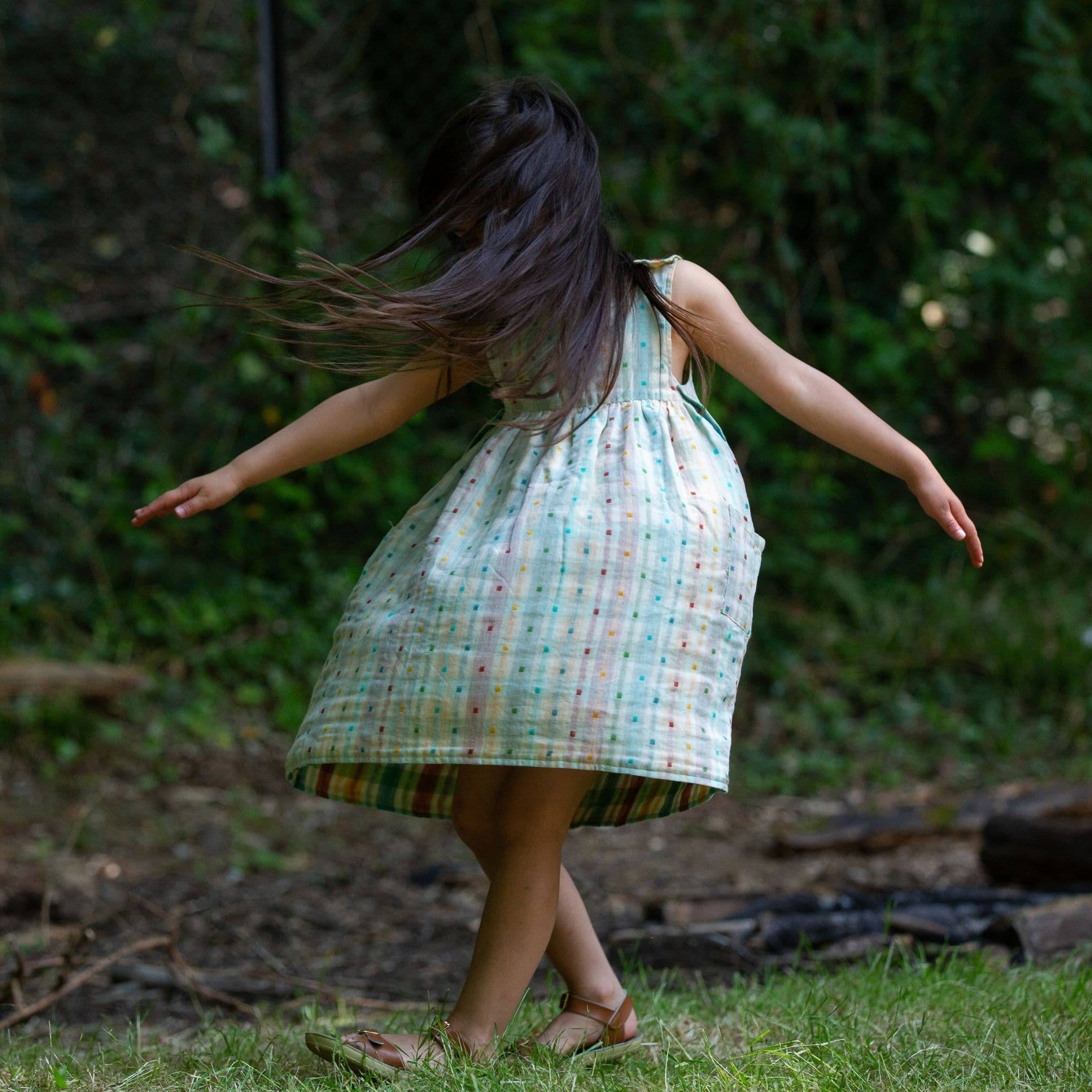 Rainbow Reversible Pinny Dress for wholesale on Faire5