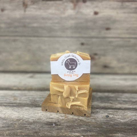 Sunny Day goat milk bar soap for wholesale by White Goat Skincare LLC