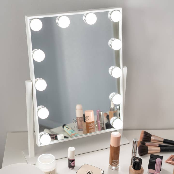 Flamingueo - Wholesale Makeup mirror - Espejo reclinable con 12 luces LED de Hollywood ENCHUFE UE3