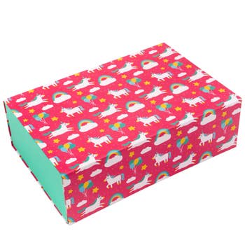 14 x 9 x 4.3 Birthday Design Collapsible Magnetic Gift Box - 2 Pcs
