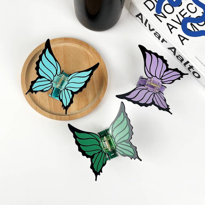 TheDivaSoap - Vendita all'ingrosso Fermaglio per capelli - Donna - Fermaglio per capelli a farfalla in acetato, fermagli ad artiglio ispessiti stile Y2K6