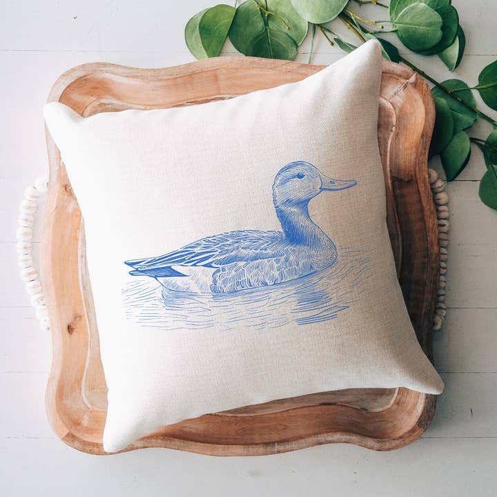 Coussin Canard Chinoiserie pour la vente par Pelican Provision Co.
