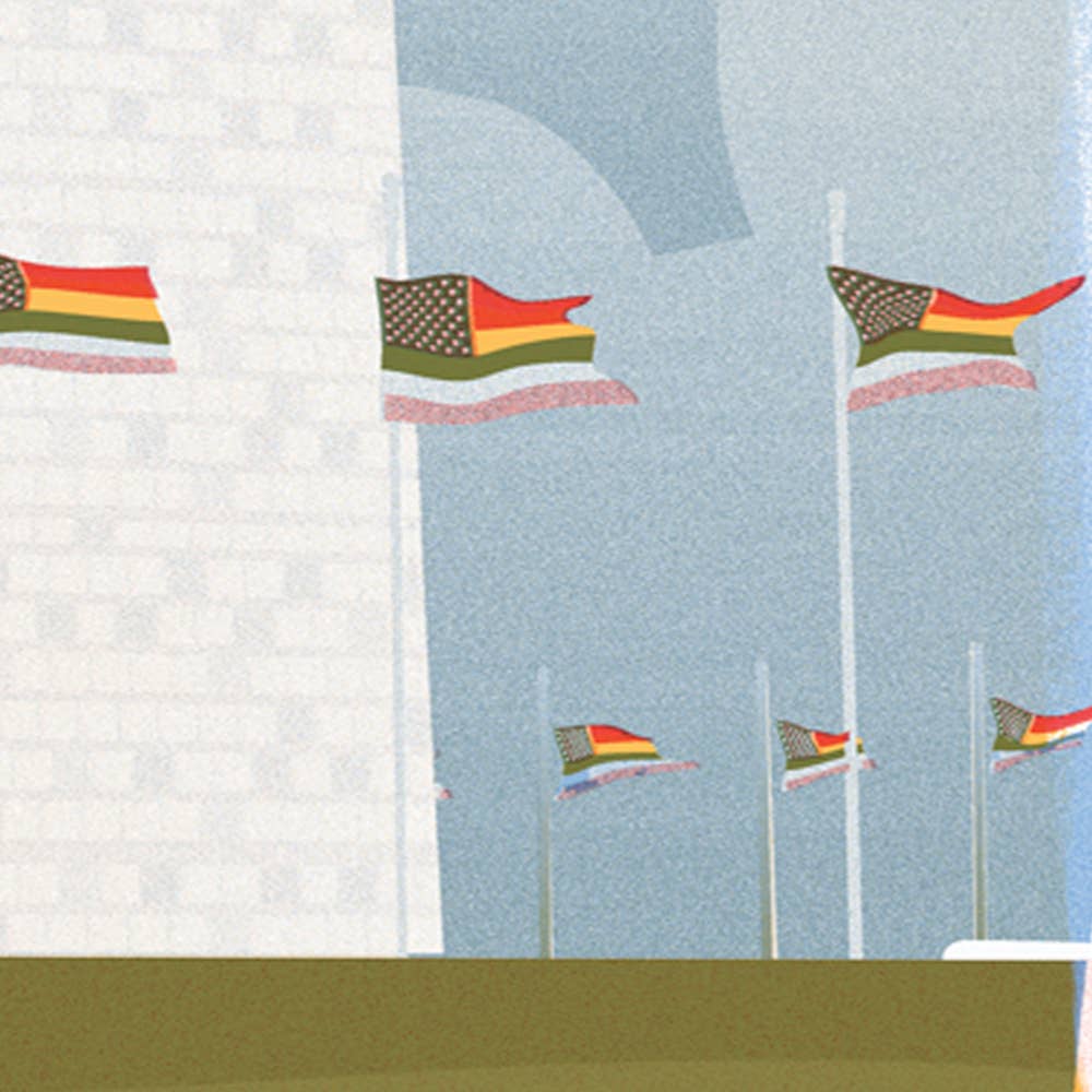 The Culture Curious - Wholesale Postcard - Rainbow flags at the Washington Monument postcard3