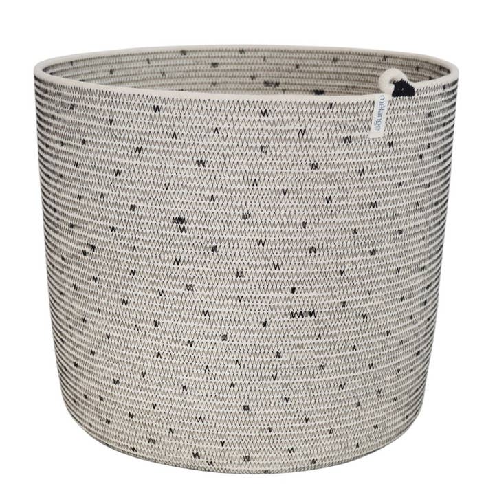 Mia Mélange - Vendita all'ingrosso Cestini - Cylinder Basket - Pois neri cuciti2