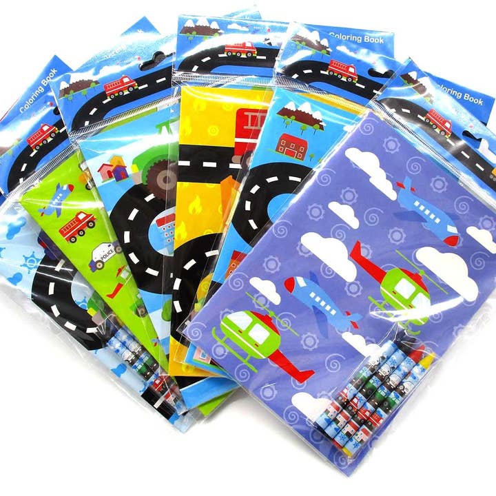 Tiny Mills - Wholesale Coloring & Activity Book - Kids & Baby - Transportation Vehicles Train and Construction Coloring Book8