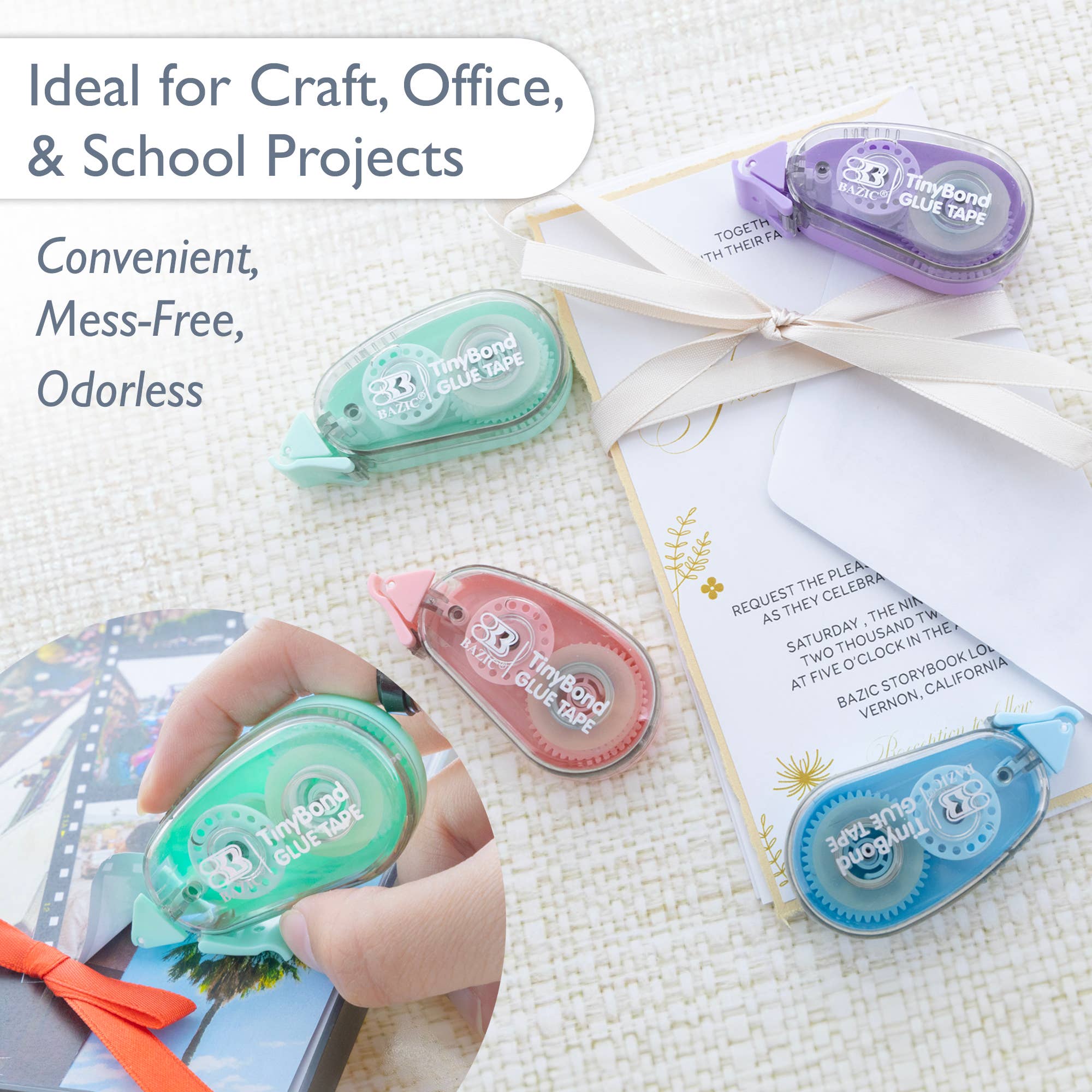 BAZIC Products - Wholesale Glue - Permanent Glue Tape 8 mm x 5 m2