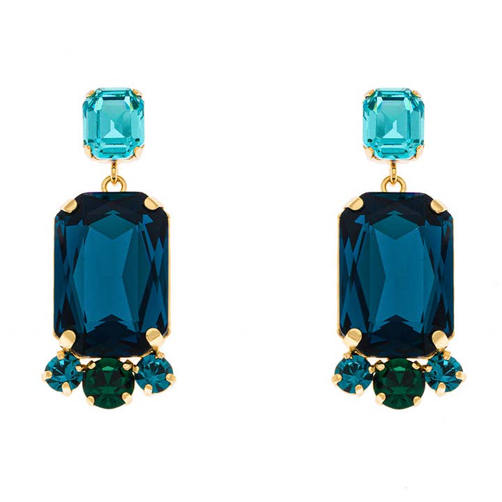 Sparkle Jems Square Earrings for wholesale by Principessa Glam