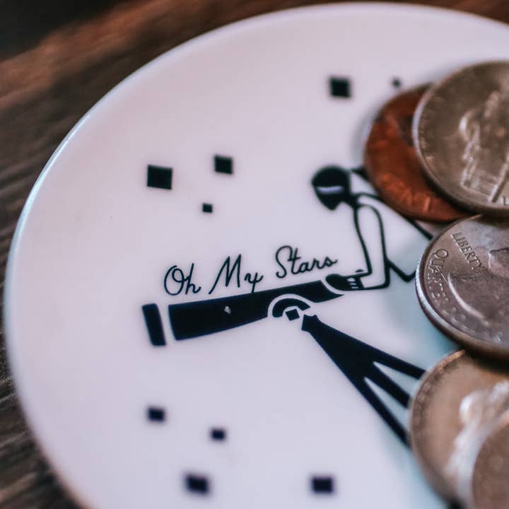 Lovegrass Designs - Wholesale Jewelry Dish - "Oh My Stars" Porcelain Butter Pat Plate