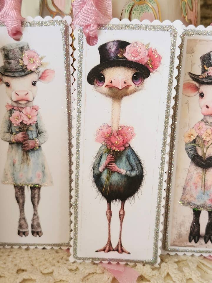 Ensemble de 5 marque-pages étiquettes-cadeaux Ferme pour la vente par Little Heart Designs