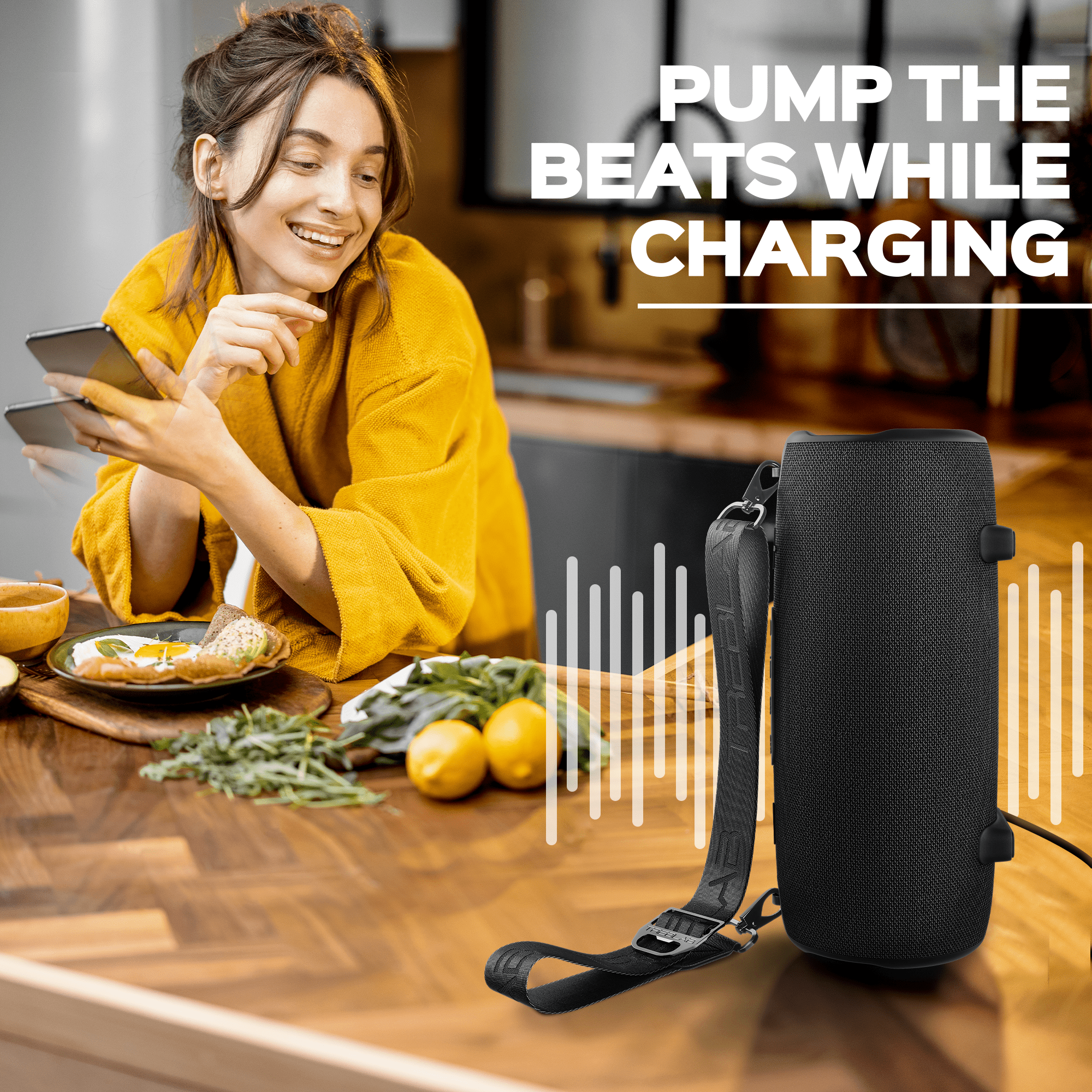 Productech – Großhandel Lautsprecher – TREBLAB HD-Max — Großer Bluetooth-Lautsprecher, laut 60 W, 20 H8