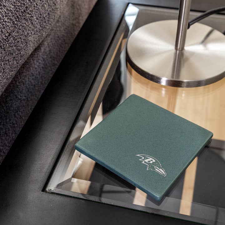 Rico Industries - Wholesale Coasters - NFL Baltimore Ravens Sage Laser Engraved Color Coaster3