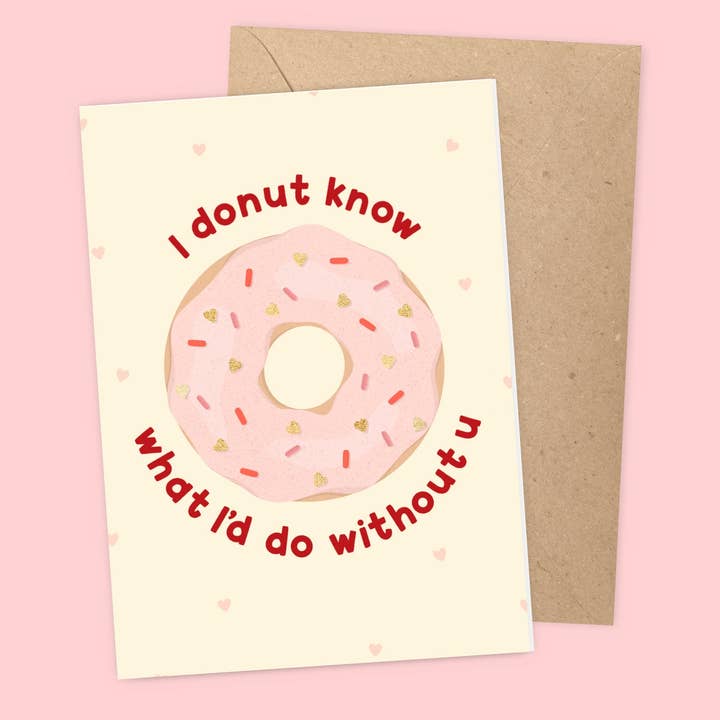Donut Valentines Card for wholesale by Lazy Sunday Collective