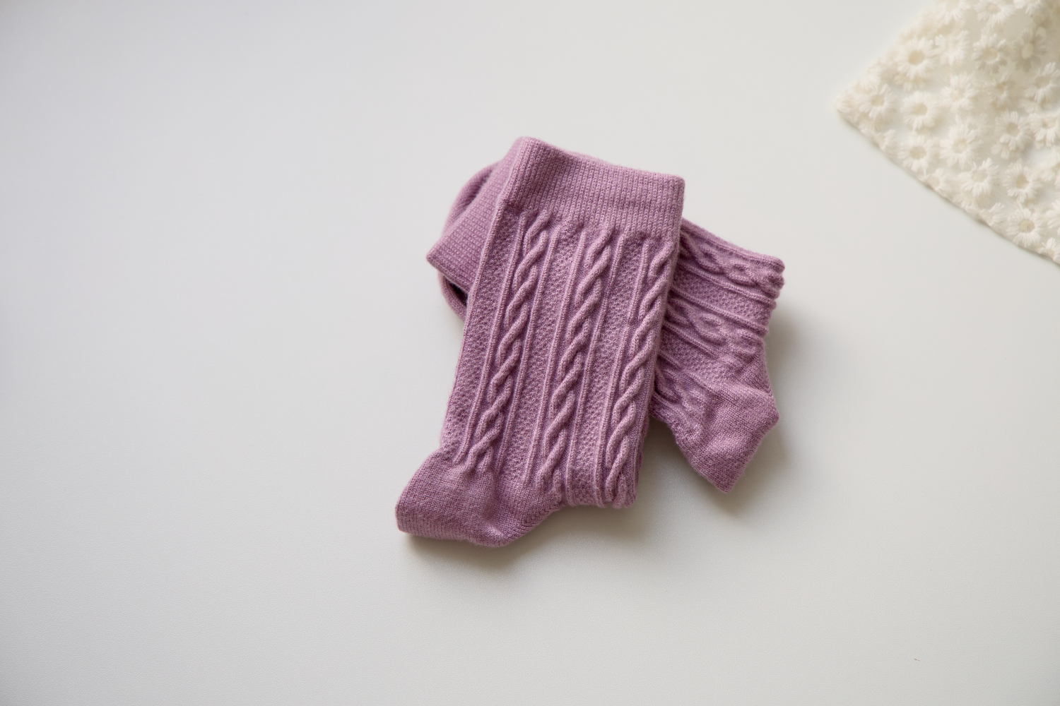 Happy Knits - Venta al por mayor Calcetines - Mujer - Calcetines retro Warm Twist - Calcetines de lana tejidos de color sólido1