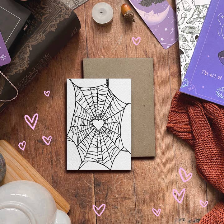 Carte Spiderweb Heart pour la vente par Tied Fates