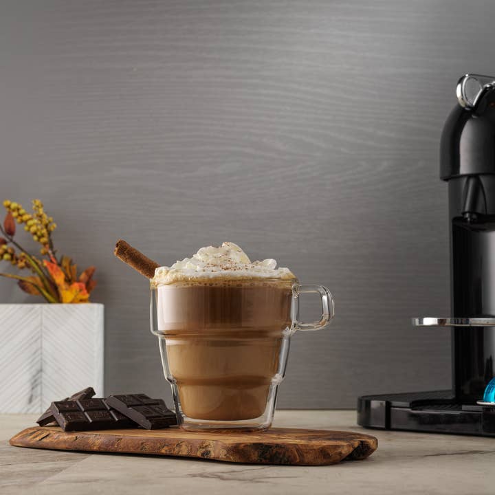 JoyJolt - Vendita all'ingrosso Tazza da tè/caffè - Pila - Set di 2 bicchieri da caffè a doppia parete, 470 ml