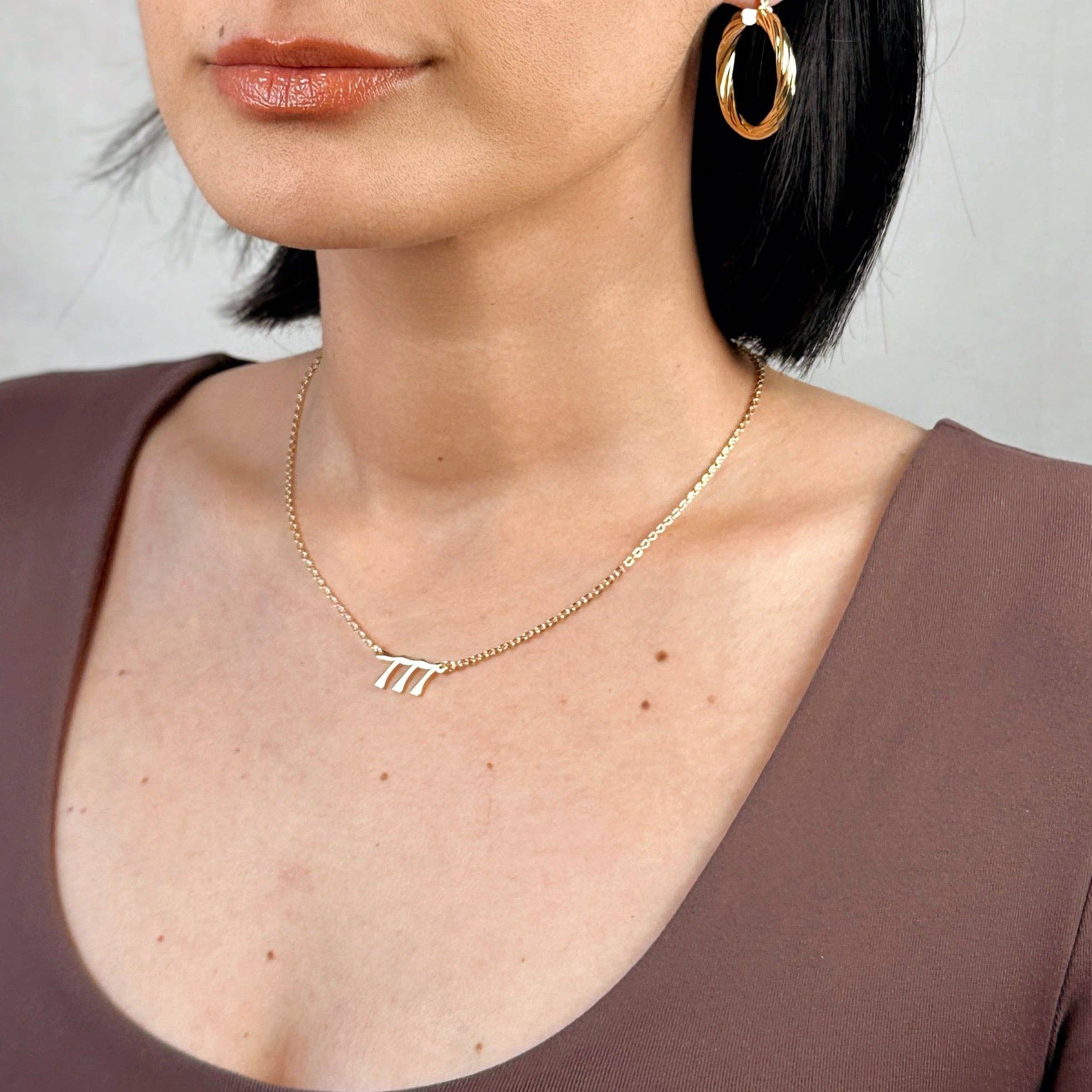 GoldFi - Wholesale Pendant/Charm Necklace - 18k Gold Filled Angel Number Necklace16