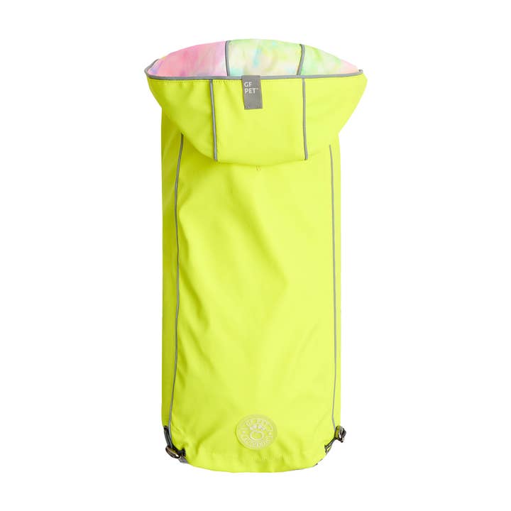 GF Pet Reversible Raincoat - Neon Yellow with Tie Dye for wholesale by GF Pet