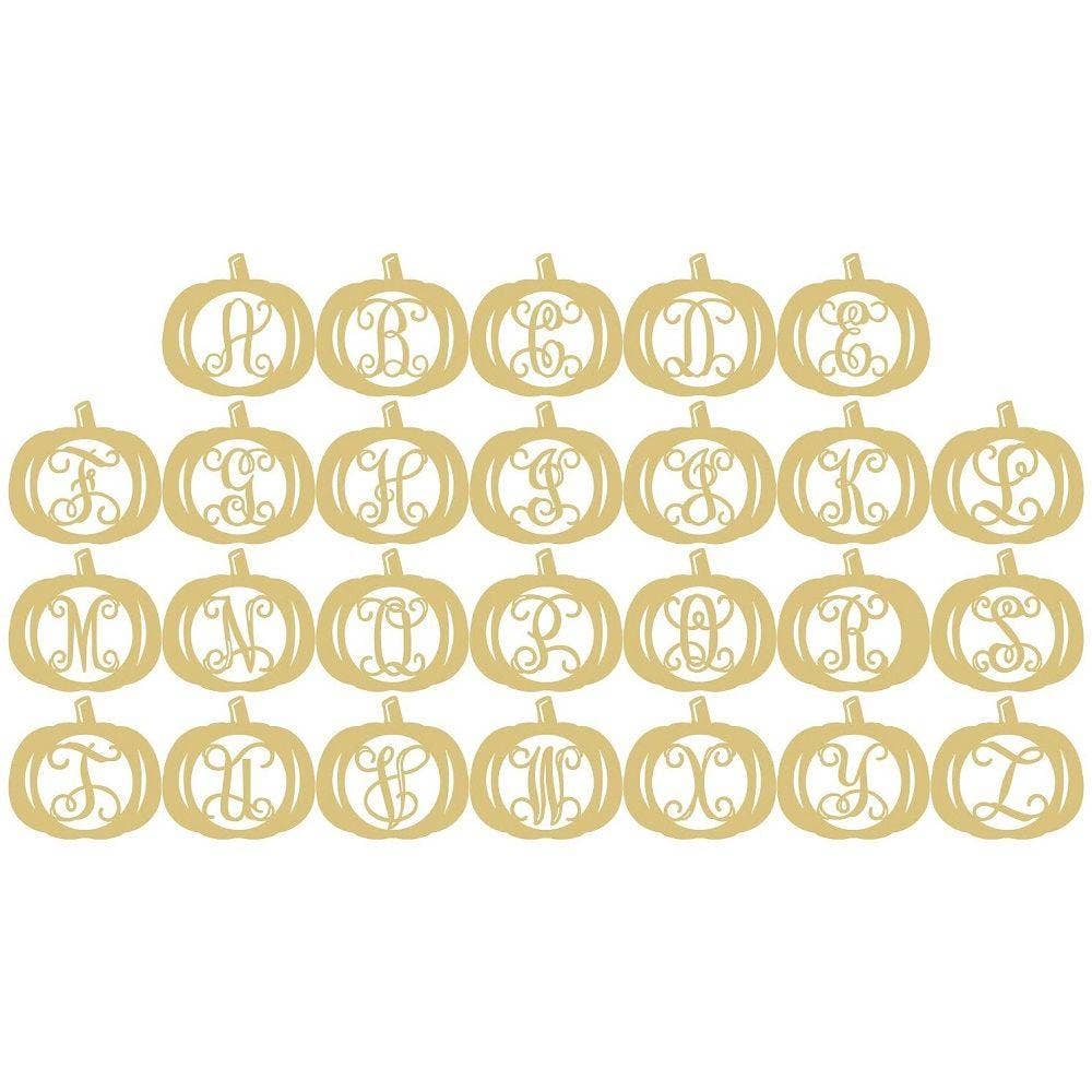 Diverse Woodworking – wholesale Utskärningar – Pumpa Monogram Oavslutat Trä Cutout Style 10