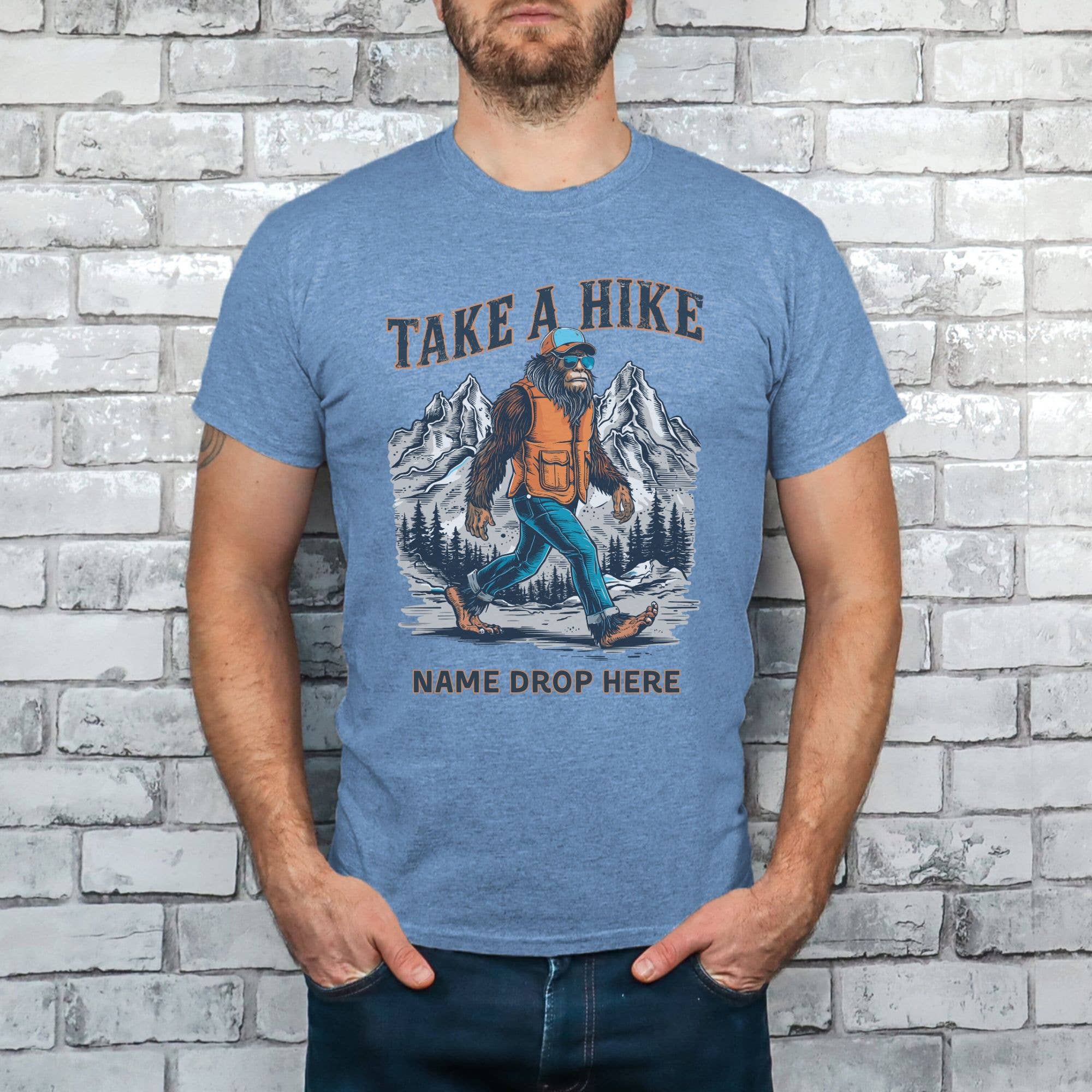 208T2.0 - Wholesale Screen Printed T-Shirt - Unisex - Sasquatch Take A Hike Custom Namedrop Bigfoot TShirt DTF9921