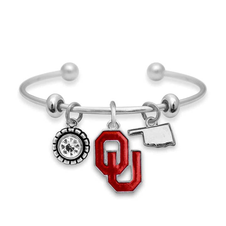 From The Heart - Wholesale Cuff Bracelet - Oklahoma Sooners Home Sweet School Bracelet