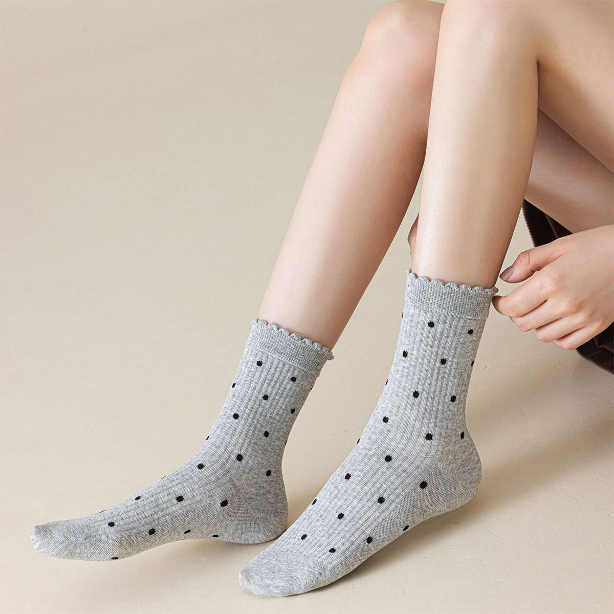 ACCITY - Wholesale Socks - Women's - Lace Polka Dot Comfort Breathable Socks_CWMS027959