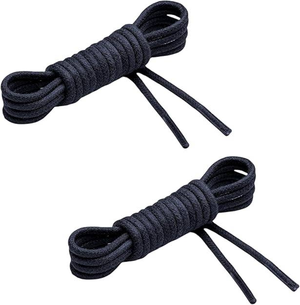Innovarix - Wholesale Shoelaces - Unisex - KIWI Waxed Black Round Shoe Laces 2 Pairs - 27''2