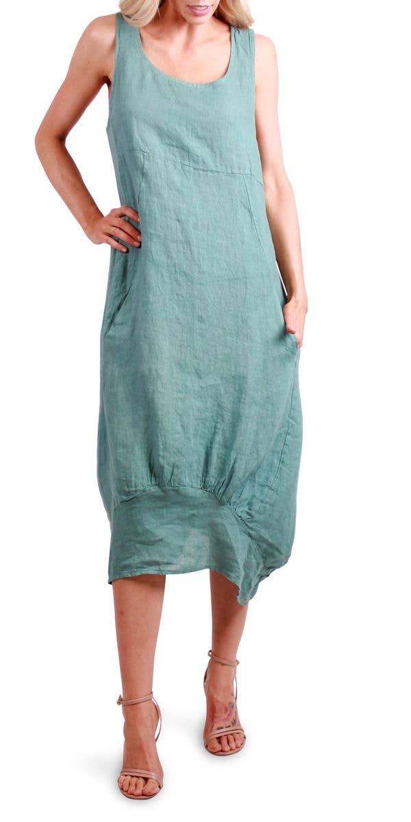 Gigi Moda - Wholesale Dress - Women's - Pure Linen Sleeveless Dress17