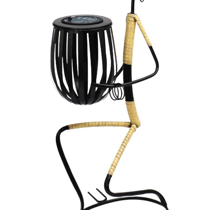 Abstract Tribal Lady Figurine Sculpture Lunging with Solar LED Light for wholesale by Peterson Houseware & Artwares US