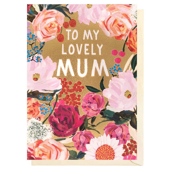 Encantadora Mãe Dourada Floral | Cartão de Aniversário Feminino | Dia da Mãe por atacado de Louise Tiler