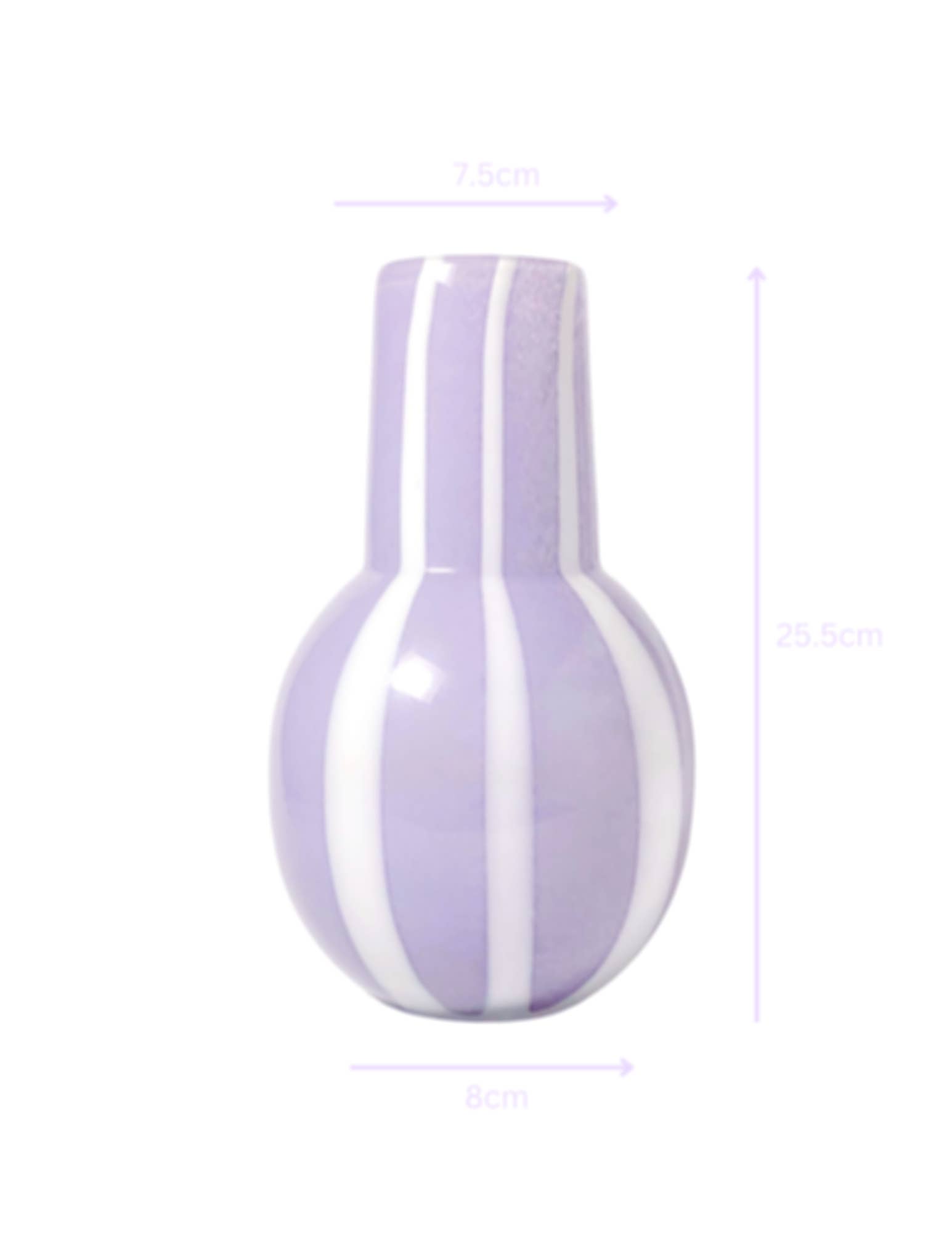 The Blue Heron - Wholesale Vase - Lilac Striped Glass Vase - 10" Tall, Handblown4