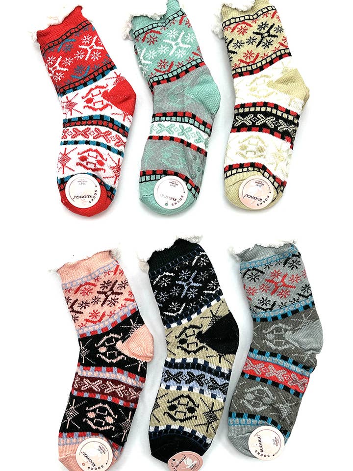 Adult Christmas Socks/W13873 for wholesale by Belle Com'Elle