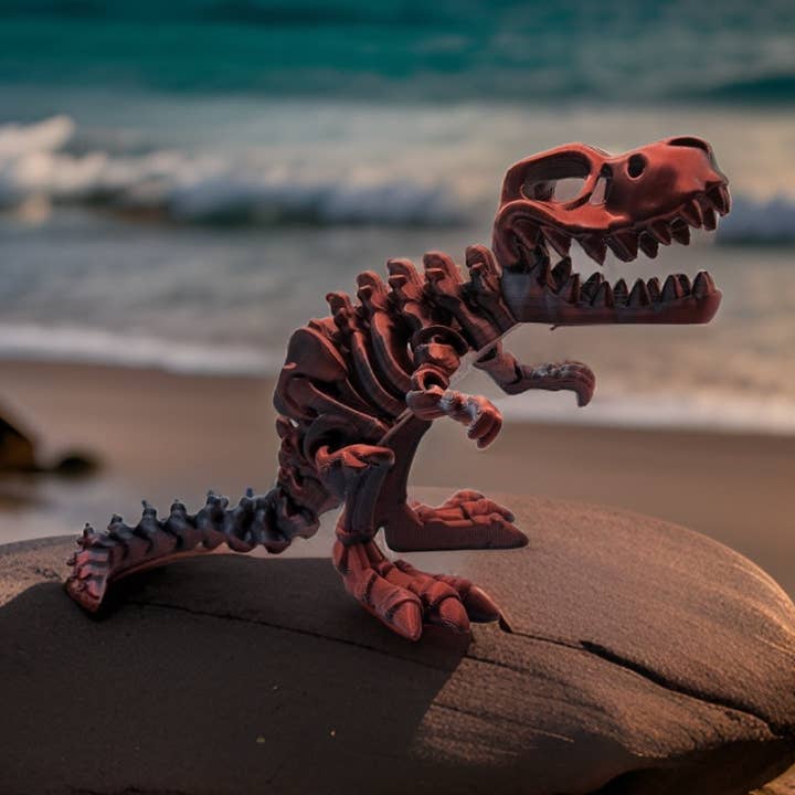 Artikulerande skelett T-Rex leksak, flexibel 3D-tryckt leksak för wholesale av Great American Designs