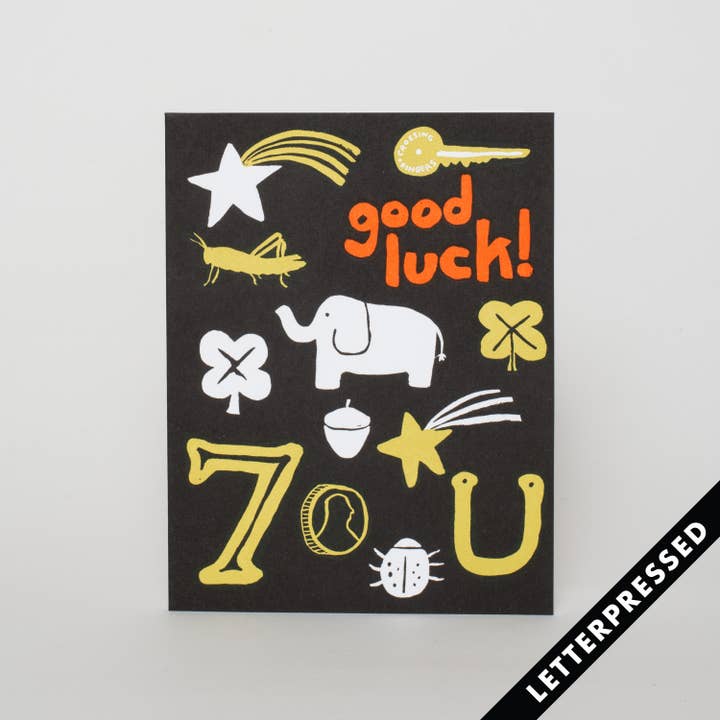 Egg Press Manufacturing - Wholesale Congratulations Card - Good Luck! Letterpress Greeting Card by Egg Press