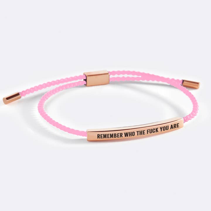 Mint & Lily - Wholesale Woven/Braided Bracelet - Bold Remember Who the F♥ck You Are Tube Bracelet10