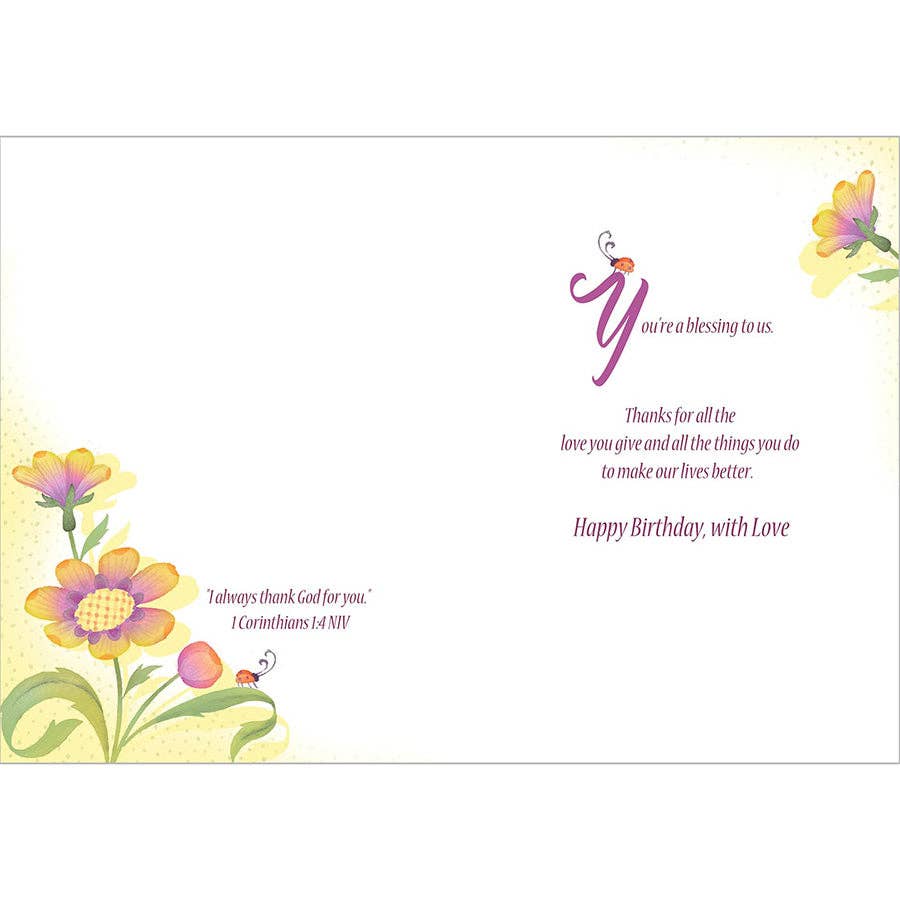 Legacy - Wholesale Birthday Card - Lady Bug Garden - Faith Birthday Mother-in-Law Card1