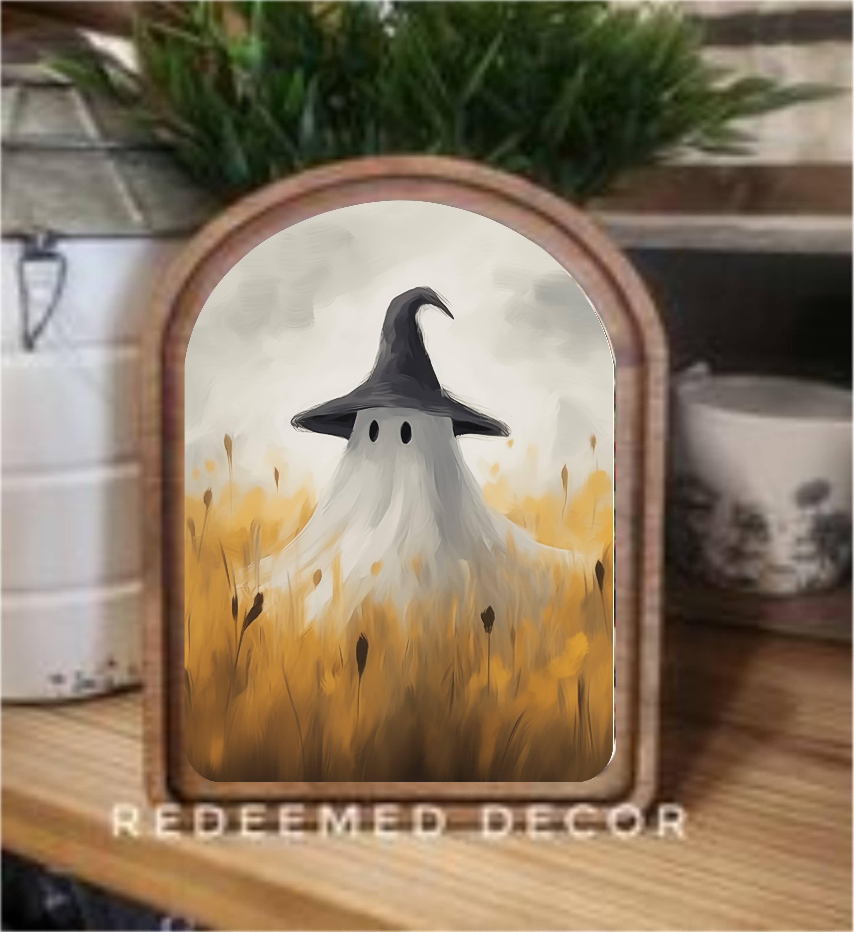 Redeemed Decor – Großhandel Wandkunst aus Holz – Bogenförmiges Weizenfeld-Geisterbild im Rahmen0