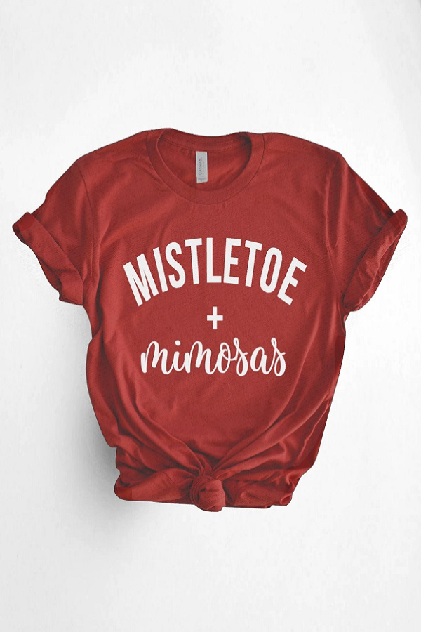 Wilde and Ink Threads - Wholesale T-Shirt (Graphic) - Women's - Mistletoe and Mimosas Graphic Tee 0