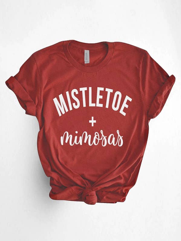 Wilde and Ink Threads - Wholesale T-Shirt (Graphic) - Women's - Mistletoe and Mimosas Graphic Tee 0