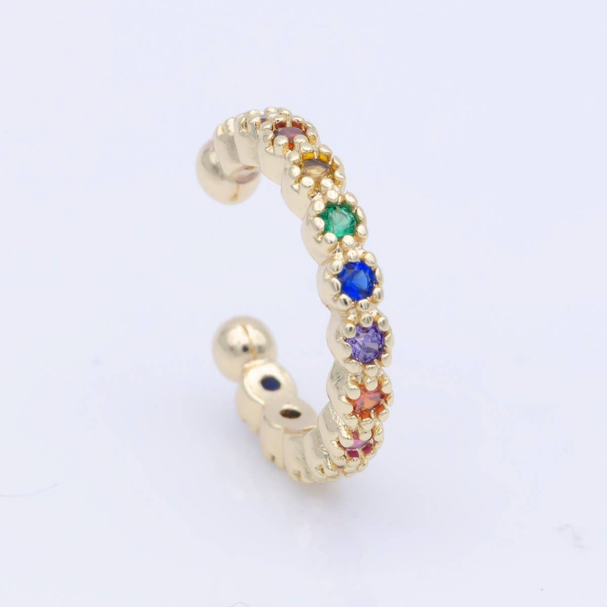 Aim Eternal - Vendita all'ingrosso Orecchini ear cuff/ear wrap - Orecchino senza piercing in oro, orecchino cz, polsino delicato, orecchino in oro, gioielleria minimalista, polsino a conchiglia, bracciale cartilagineo K-1101