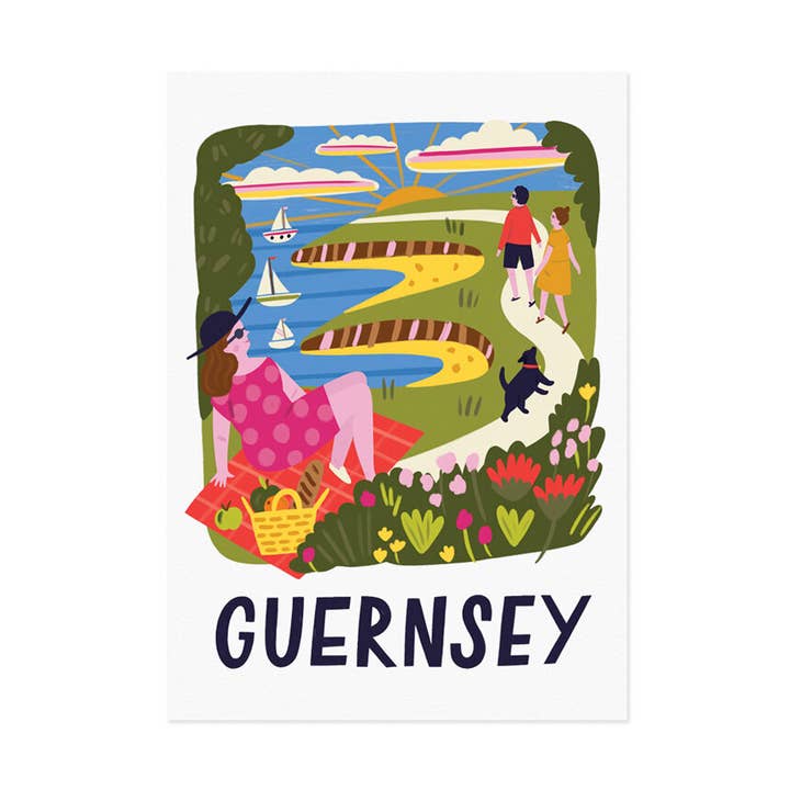 Guernsey Travel Poster for wholesale by Lauren Radley